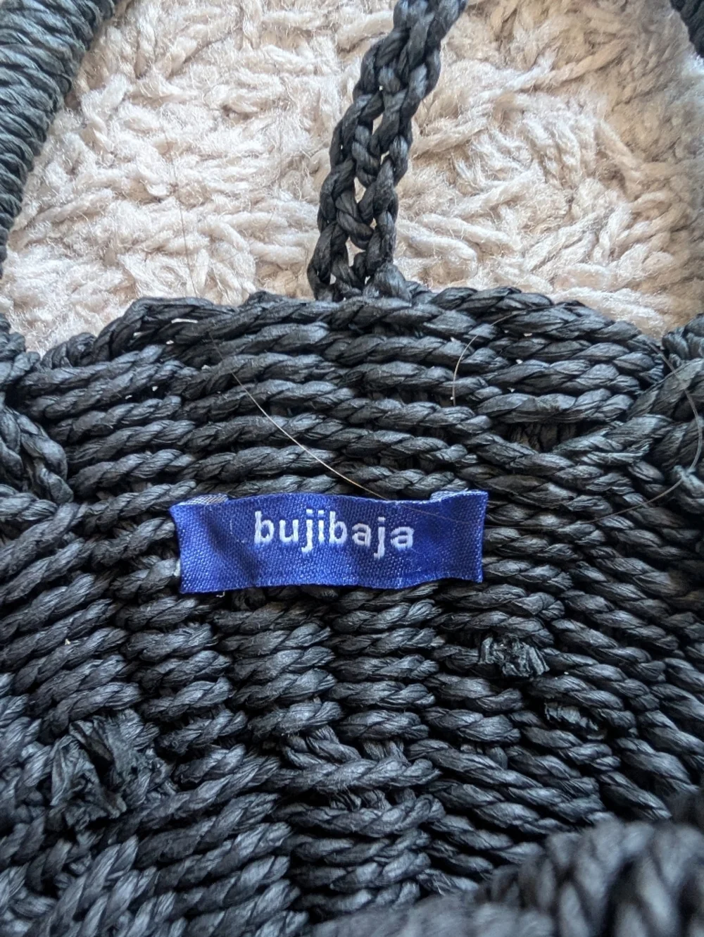 Bujibaja by Hat Attack Black Woven Straw Circle Bag - Picture 7 of 9